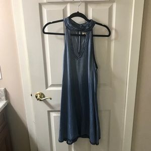 Cloth and Stone a-line light denim dress. L
